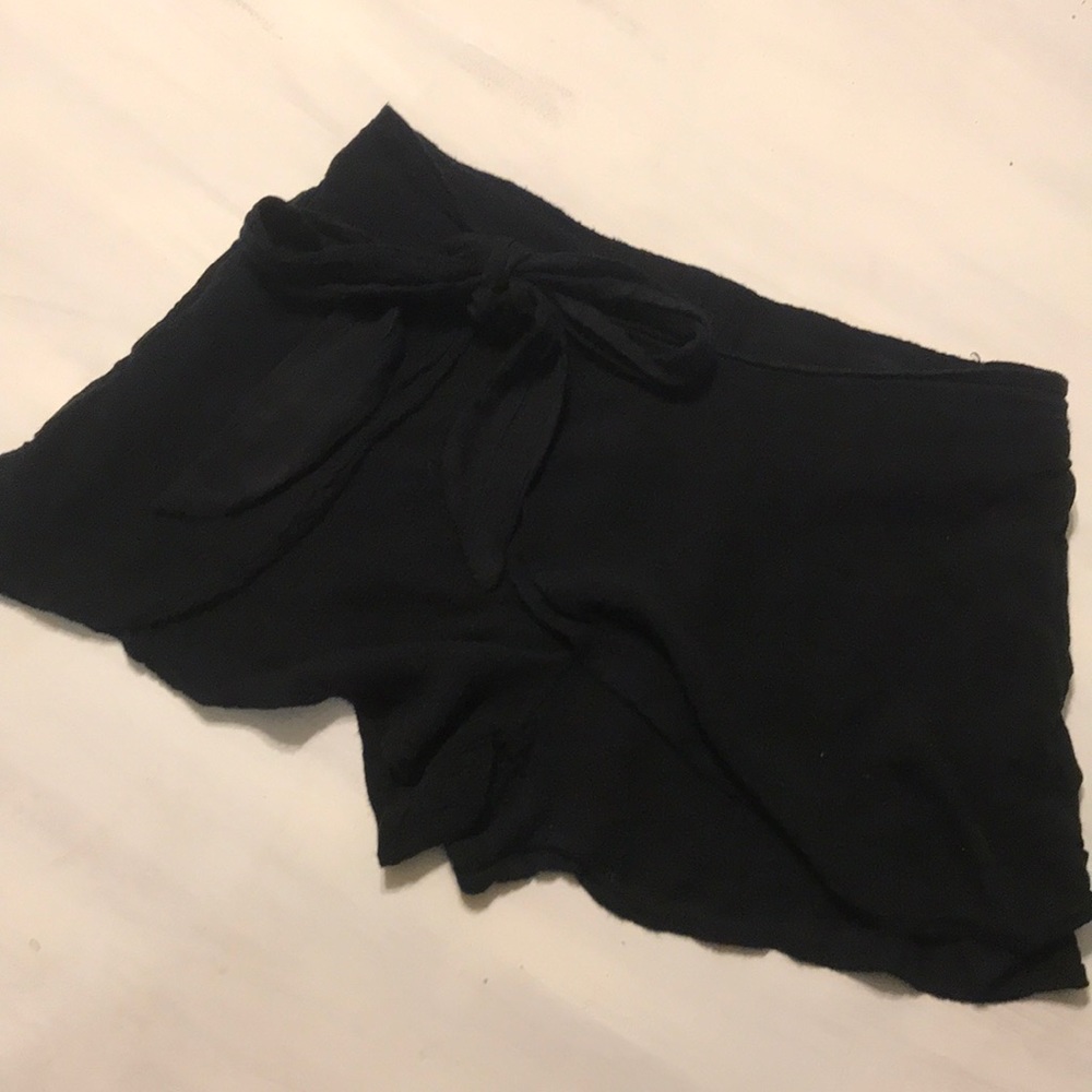 Free people gauze knit tie front shorts
